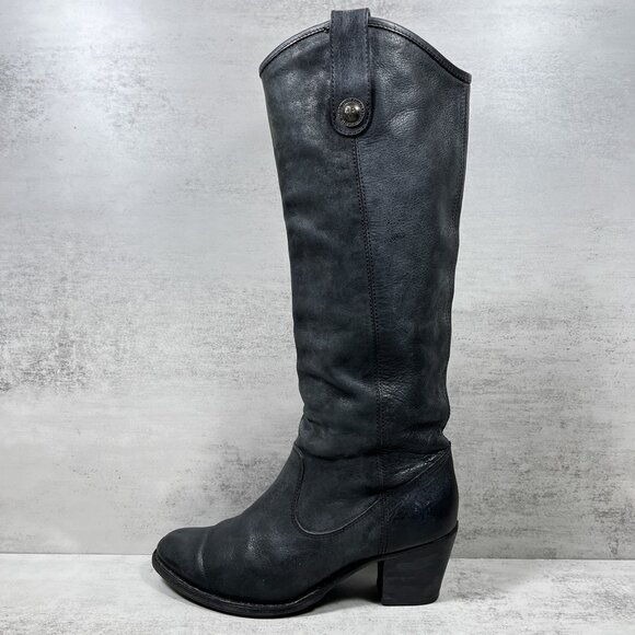 Frye Jackie Button Tall Riding Boots - Women's Size 6.5 - Black - Picture 1 of 7